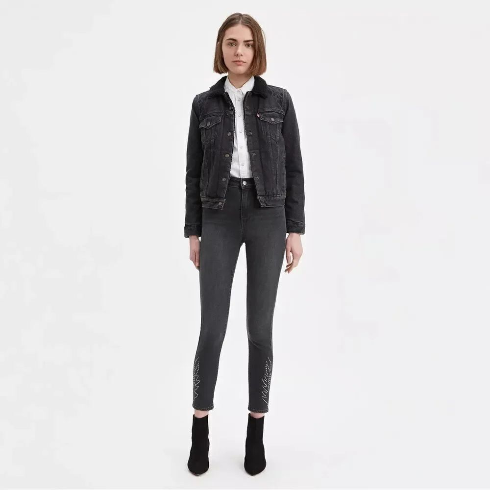 Levis Levi’s 721 High Rise Skinny Jeans Black Size 24
